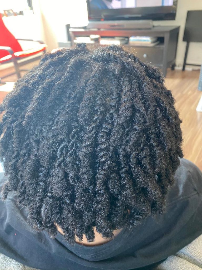 Here's what my son's hair looked like after he visited Mom's Living Room Salon, and experience that reminded me of hours spent on the front porch with my cousins as a child.