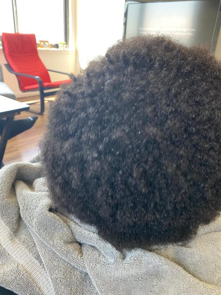 Pre-pandemic, my grown son and I hadn't bonded over hair care since he was in middle school. When he asked me to twist his hair, I thought it would be fun. This is what it looked like before